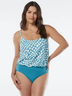 Coco Contours Amaris V-Neck Bra Sized One Piece Swimsuit - Abstract Giraffe