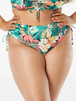 Coco Reef Inspire Shirred High Waist Bikini Bottom - Passion Flower -Sexy Swimwear Store U26463 006 alt02 R scaled