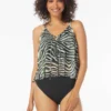 Coco Reef Femme Bra Sized Mesh Layer Underwire Tankini Top - Wild Zebra