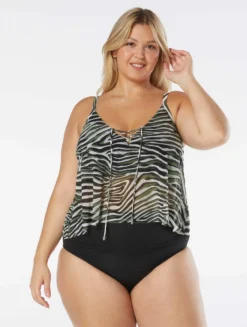 Coco Reef Femme Bra Sized Mesh Layer Underwire Tankini Top - Wild Zebra -Sexy Swimwear Store U29299 004 alt03 scaled