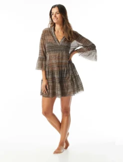 Coco Reef Enchant Cover Up Dress - Ikat Stripe