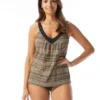 Coco Reef Core V-Neck Bra Sized Underwire Tankini Top - Ikat Stripe