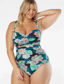 Coco Reef Charisma Bra Sized Underwire Bandeau One Piece Swimsuit - Tropical Lotus -Sexy Swimwear Store U35482 006 alt06 scaled
