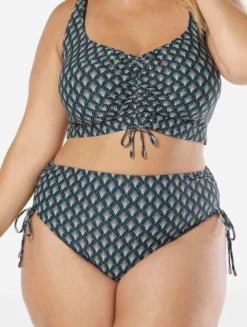 Coco Reef Inspire Shirred High Waist Bikini Bottom - Siren -Sexy Swimwear Store U36463 006 alt02 scaled