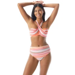 Coco Reef Five Way Bra Sized Underwire Bikini Top - Paloma Stripe -Sexy Swimwear Store U74988 816 alt08