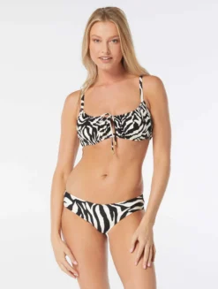 Vince Camuto Gathered Underwire Bikini Top - Optic Zebra
