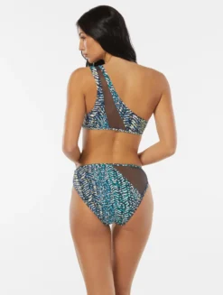 Vince Camuto One Shoulder Bikini Top - Abstract Animal -Sexy Swimwear Store V28721 408 alt02 scaled