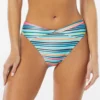 Vince Camuto Twist Front High Leg Bikini Bottom - Sunbeam Stripe