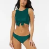 Vince Camuto Ribbed Tie Crop Bikini Top - Rib Texture