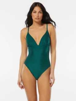 Vince Camuto Ribbed One Piece Swimsuit - Rib Texture