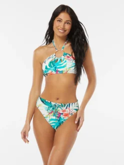 Vince Camuto Logo Ring Halter Bikini Top - Balines Floral