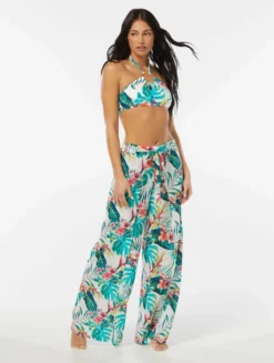 Vince Camuto Wrap Tie Cover Up Pants - Balines Floral