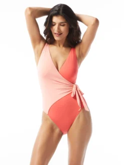 Vince Camuto Surplus Wrap Tie One Piece - Sun Block