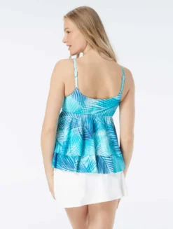 Beach House Swim Tana Double Ruffle Underwire Tankini Top - Shadow Fern -Sexy Swimwear Store h49535 435 alt03 1 scaled