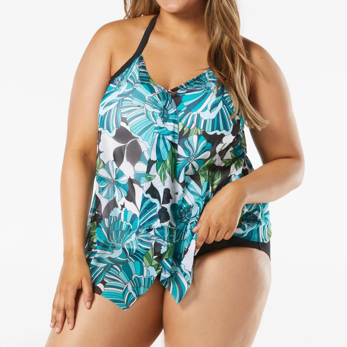 Beach House Swim Plus Size Kerry Mesh Layer Tankini Top - Deco Garden 5 Beach House Swim Plus Size Kerry Mesh Layer Tankini Top - Deco Garden - Image 5