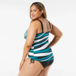 Beach House Swim Plus Size Blair High Neck Tankini Top - Deco Border -Sexy Swimwear Store hw10130 001 alt01 1