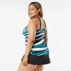 Beach House Swim Plus Size Blair High Neck Tankini Top - Deco Border -Sexy Swimwear Store hw10130 001 alt03 1