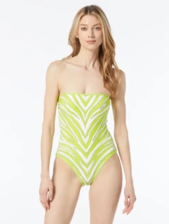 MICHAEL Michael Kors Bandeau One Piece Swimsuit - Zebra Spine