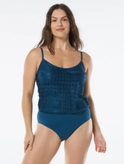 Coco Contours Amaris V-Neck Bra Sized One Piece Swimsuit - Crochet